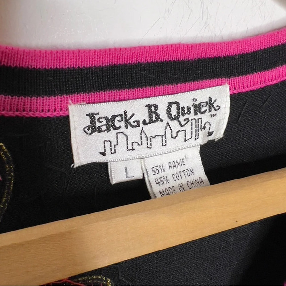 Vintage Valentines Day Novelty Embellished Beaded V Neck Top Jack B Quick - Picture 8 of 9